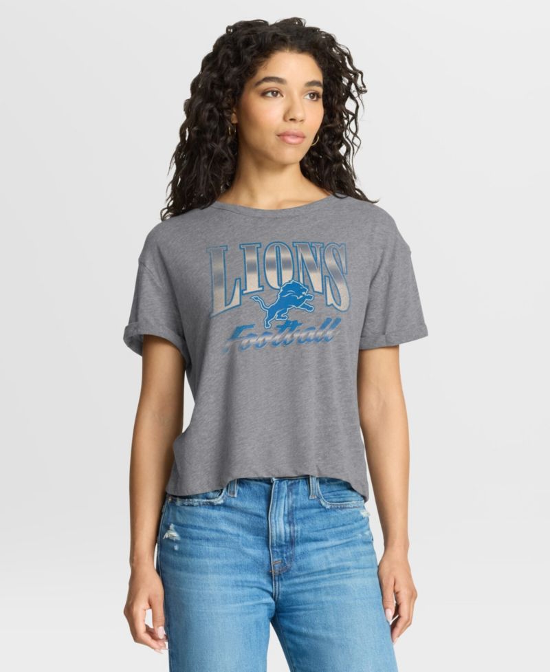 Women's Detroit Lions Overplayed Tribute Tri-Blend Boxy Short-Sleeve T-Shirt