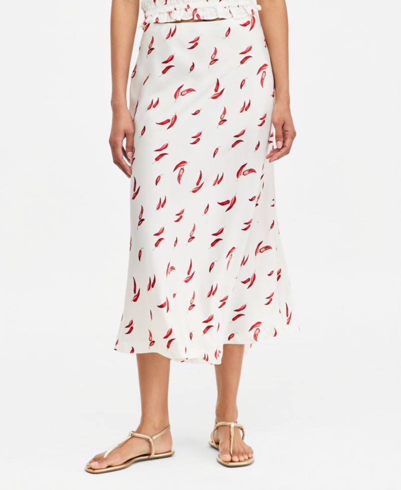 Trendy Plus Size Printed Slip Skirt