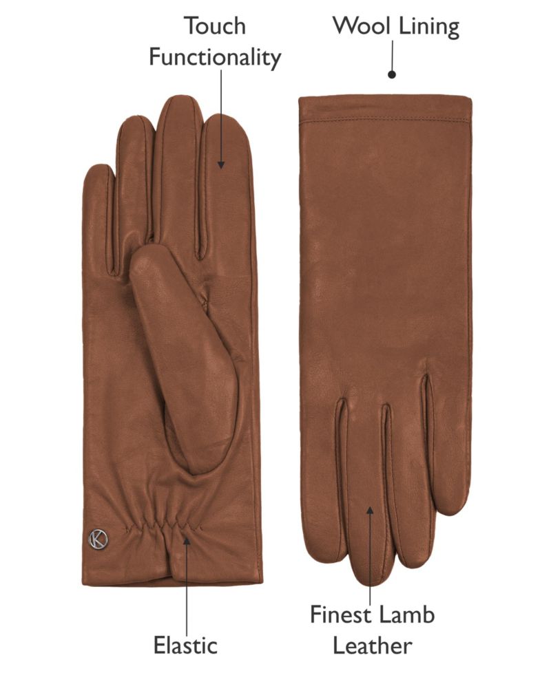 Women`s Premium Lamb Leather Touchscreen Gloves Style Chelsea