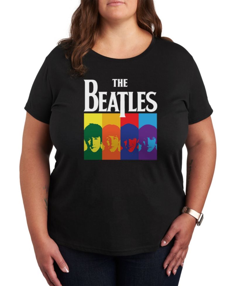 Trendy Plus Size the Beatles Logo Graphic T-shirt