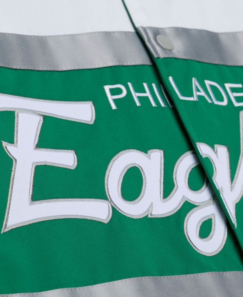 Men's Kelly Green Philadelphia Eagles Head Coach Lightweight Full-Snap Satin Jacket