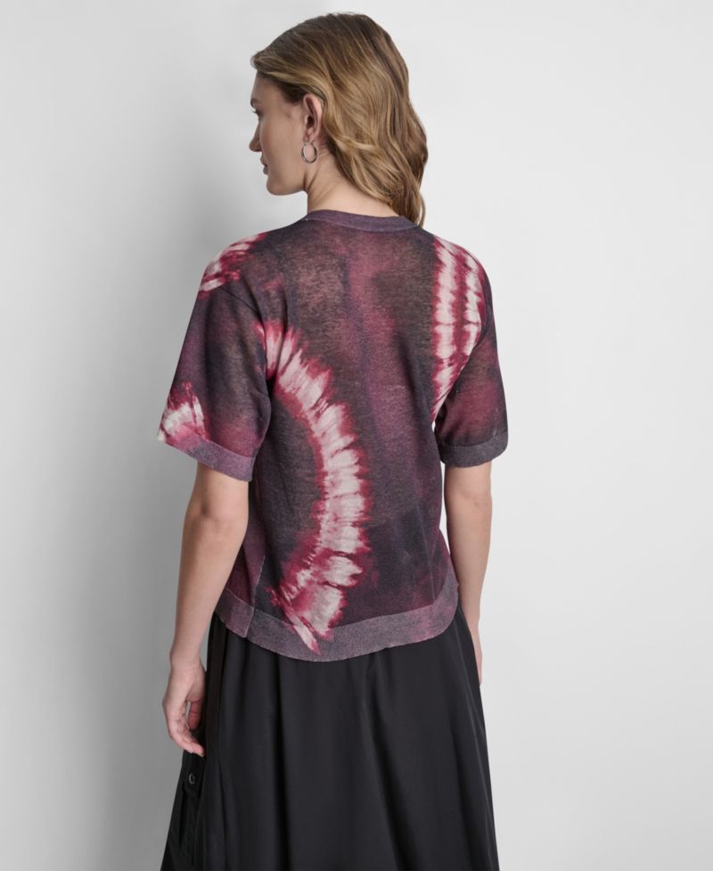 Women's Printed Short-Sleeve Sweater