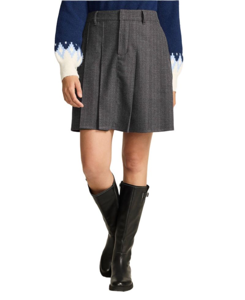 Women's Brushed Flannel Pleated Mini Skirt