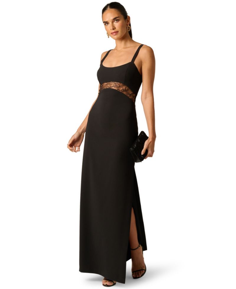 Women's Lace Detail Scoop Neck Dress