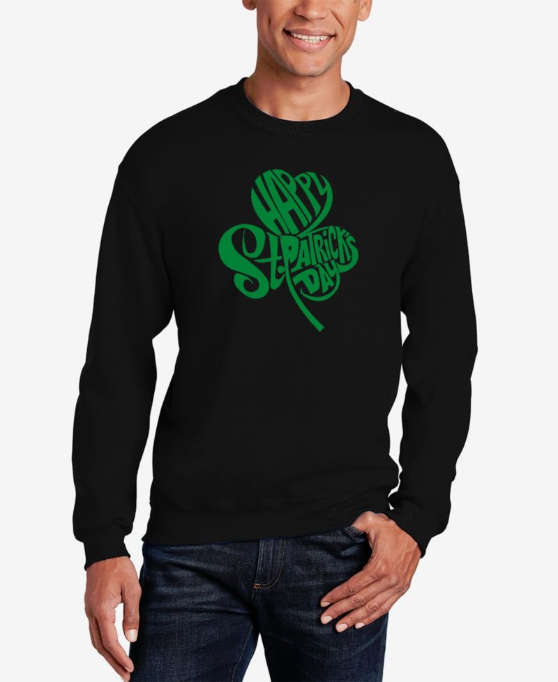 Men's St. Patrick's Day Shamrock Word Art Crewneck Sweatshirt