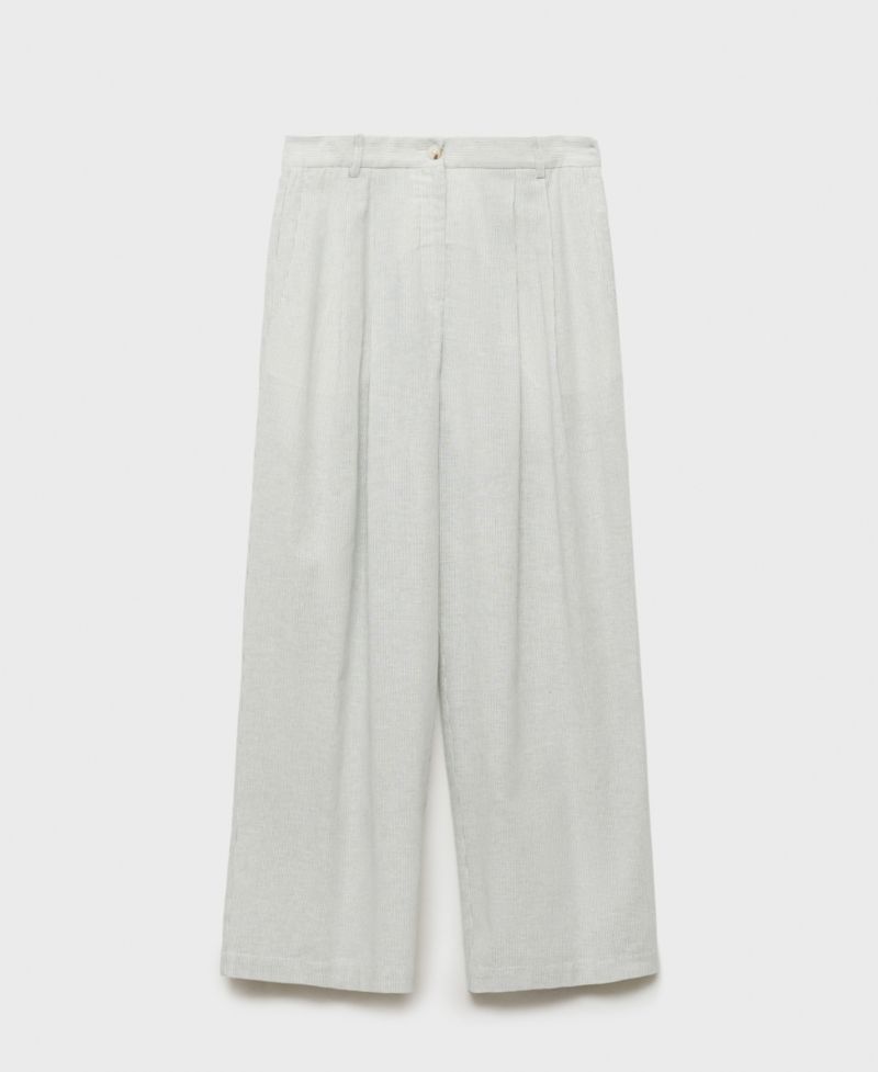 Women's Straight-Fit Linen-Blend Suit Pants