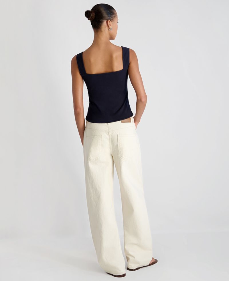 Women's Maisie Ruched Front Fitted Sweetheart Tank Top