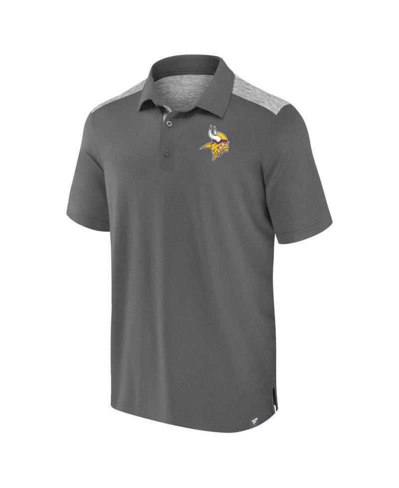 Men's Gray Minnesota Vikings Long Shot Polo Shirt