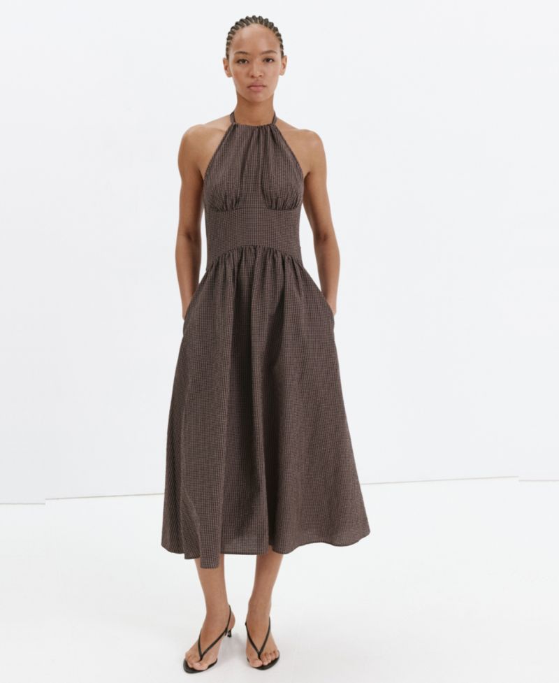 Women's Gingham Halter Dress