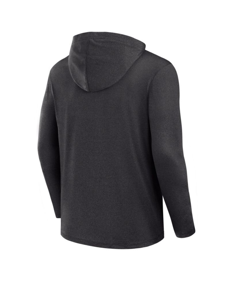 Men's Charcoal Los Angeles Dodgers Clutch Long Sleeve Hooded T-Shirt