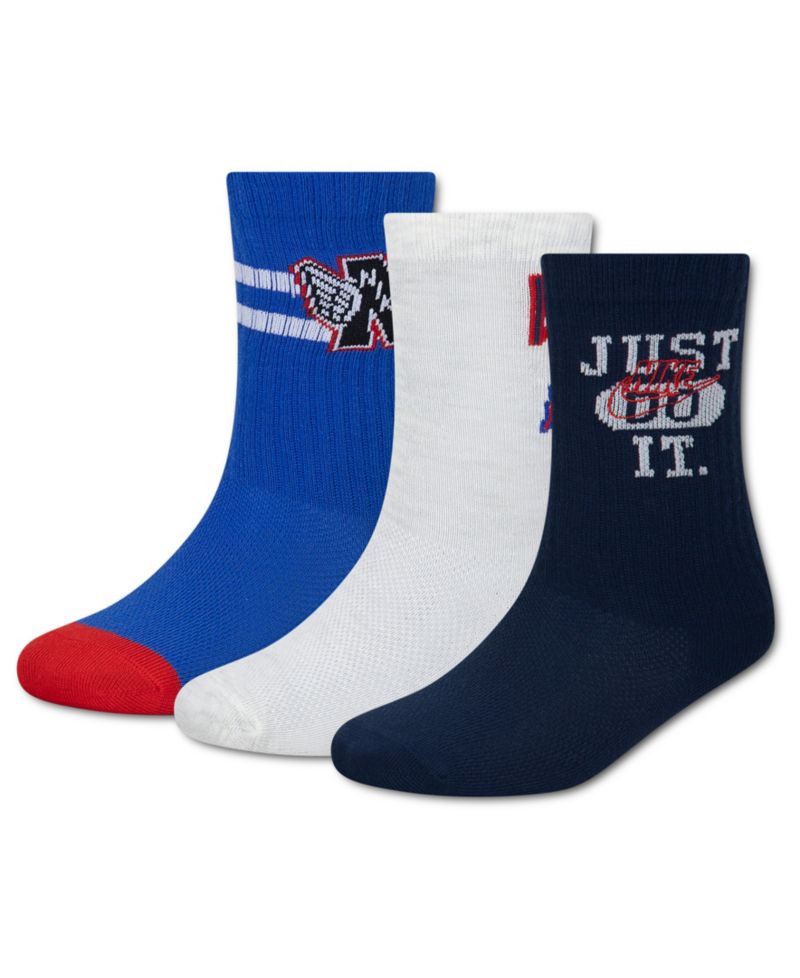 Boys' 7-11 Multisport Crew Socks, 3-Pack