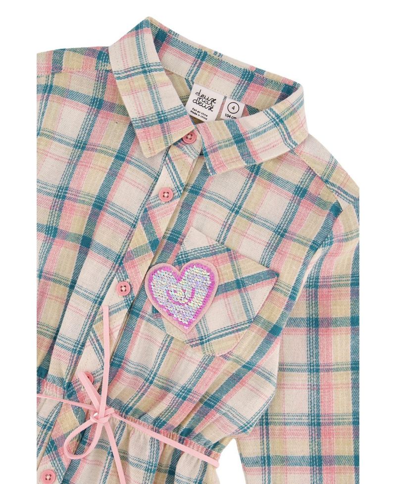 Little and Big Girl 6-14Y Shirt Dress with Belt