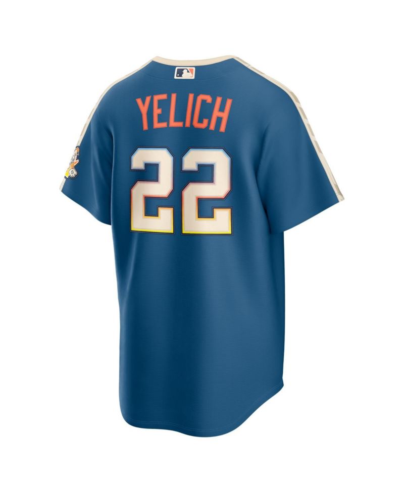 Men's Christian Yelich Mineral Blue Milwaukee Brewers 2026 City Connect Stadium Jersey