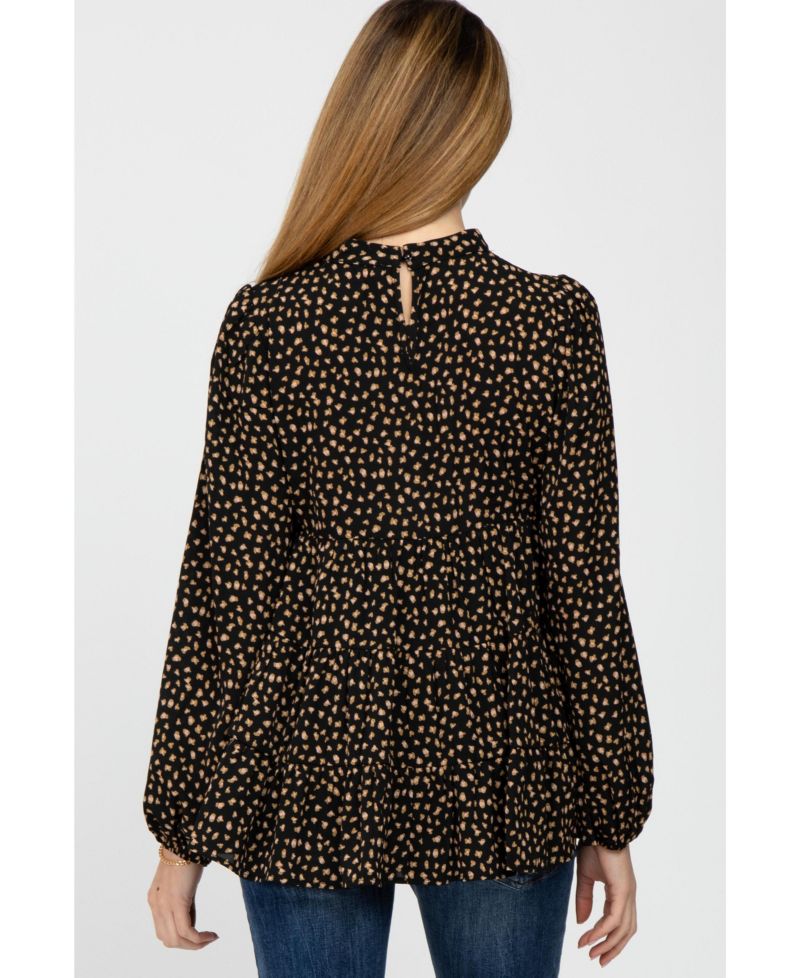Women's Mock Neck Tiered Top