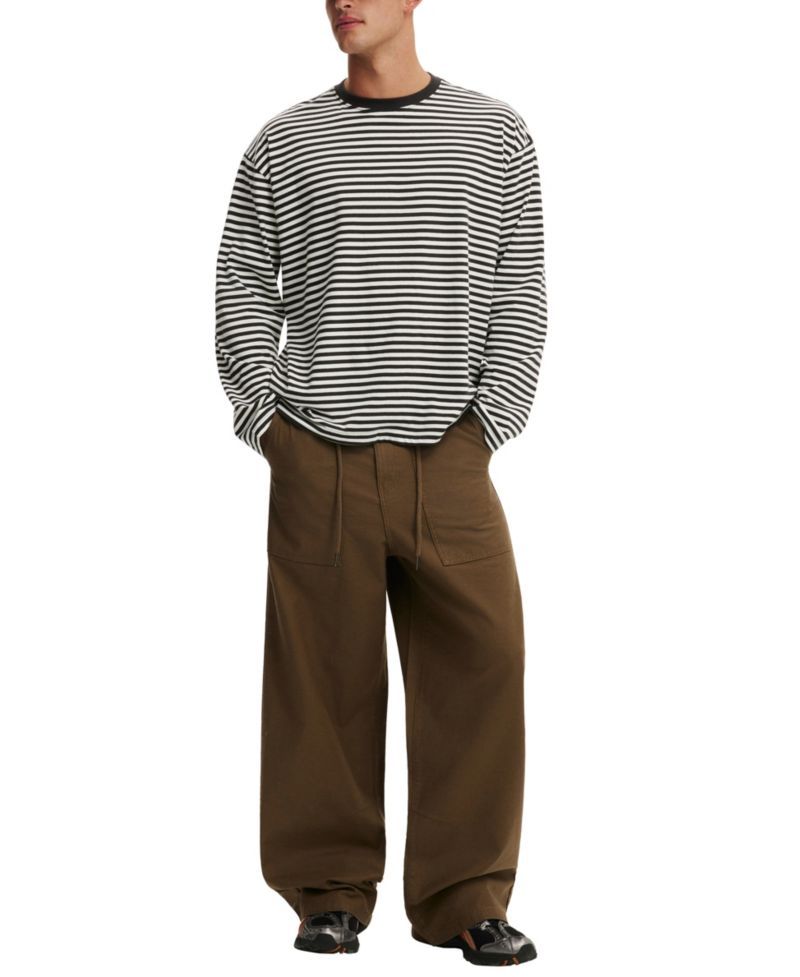 Men's Super Baggy Utility Elastic-Waist Wide-Leg Casual Pants