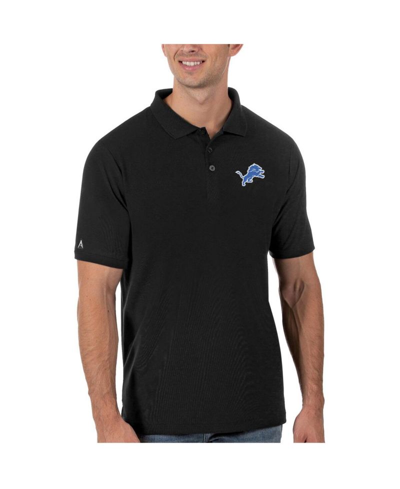 Men's Black Detroit Lions Legacy Pique Polo Shirt