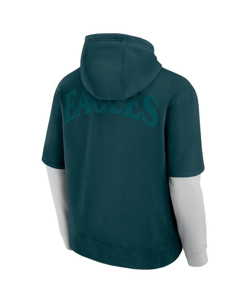 Men's and Women's Green Philadelphia Eagles Sleek Elements Pullover Hoodie