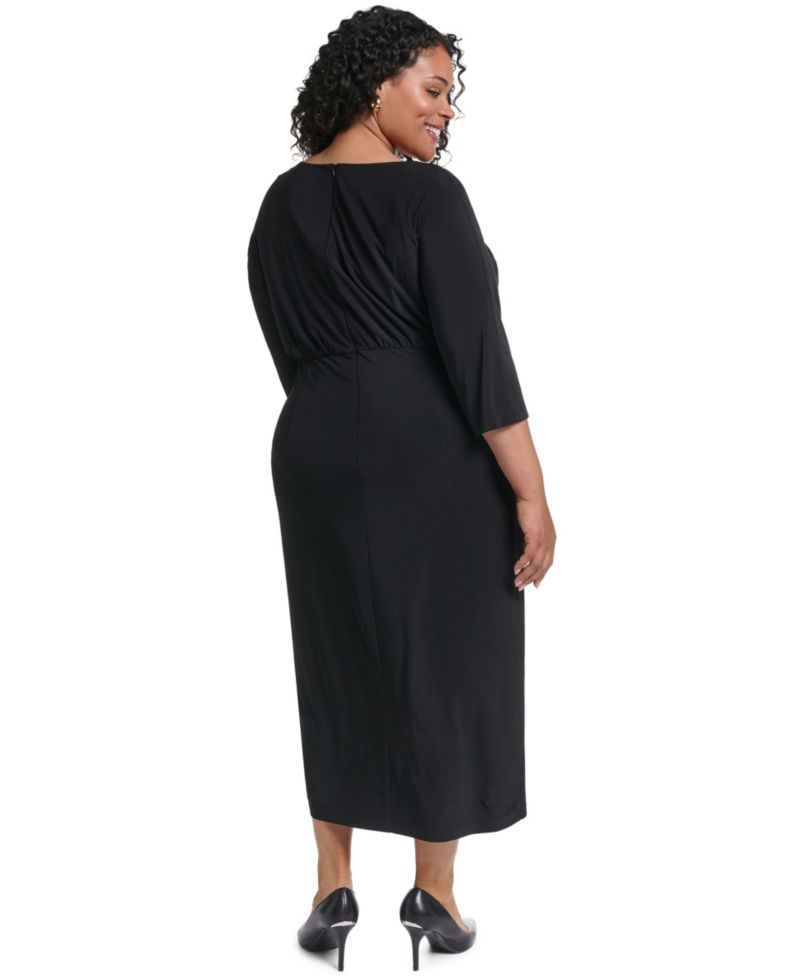Plus Ruched Bodycon Midi Dress