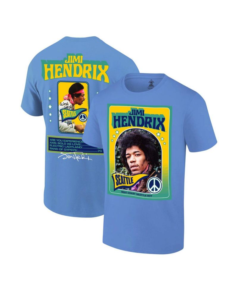Men's Royal Jimi Hendrix Seattle Baseball T-Shirt