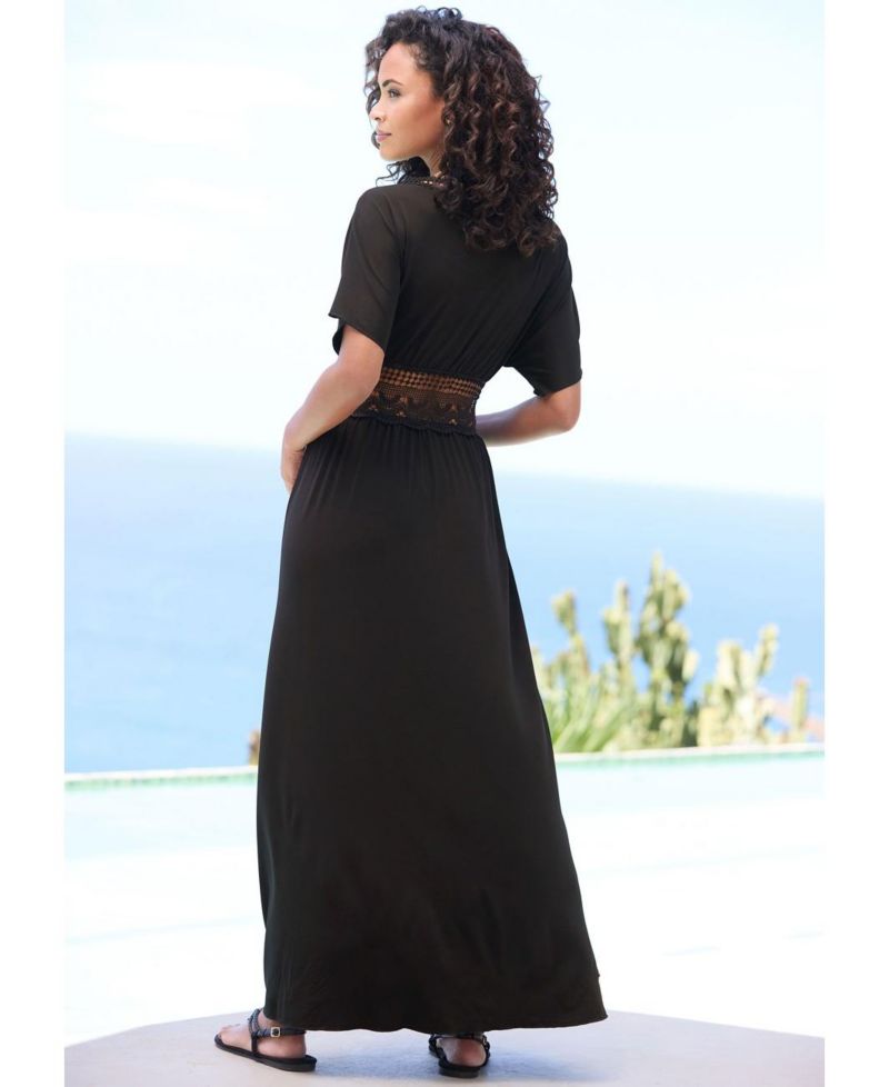 Women's Crochet Trim Lace Everyday Comfort Swim Cover-Up