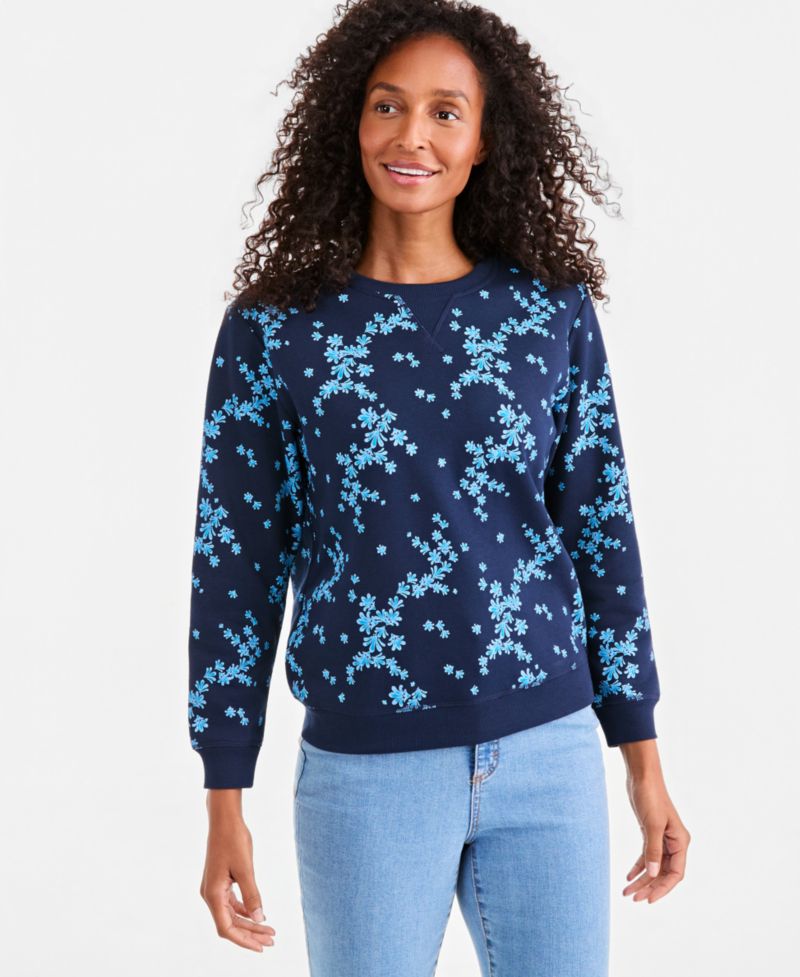 Women's Printed Crewneck Sweatshirt