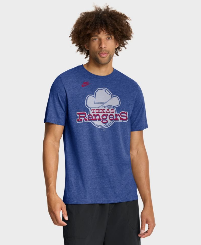 Men's Heather Royal Texas Rangers Cooperstown Logo Tri-Blend T-Shirt