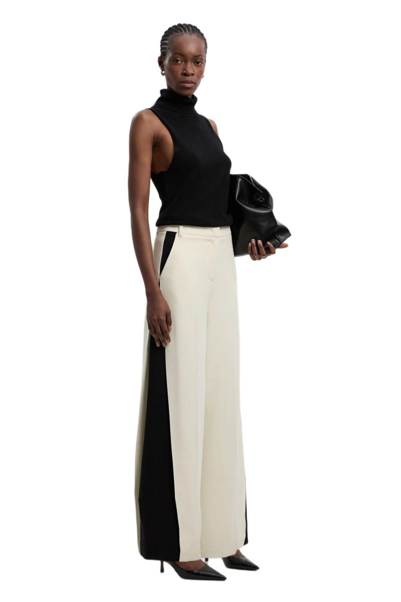 Women's Contrast Colour Wide Leg Trouser