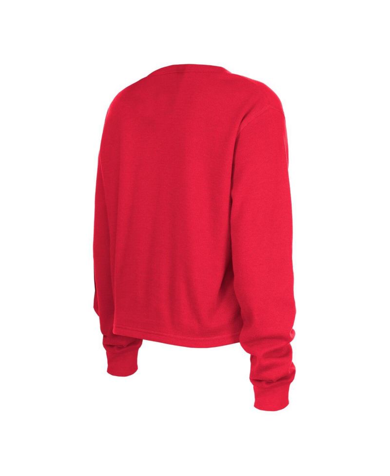 Women's Red Tampa Bay Buccaneers Thermal Crop Long Sleeve T-shirt