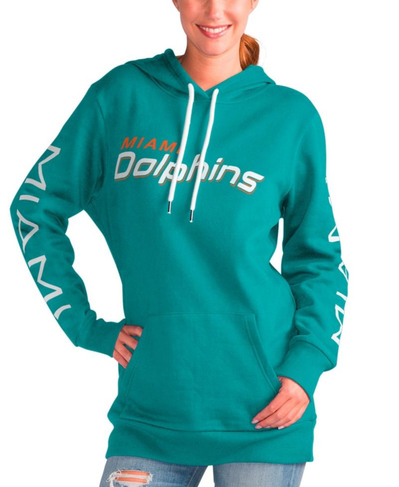 Women's Aqua Miami Dolphins Extra Inning Pullover Hoodie