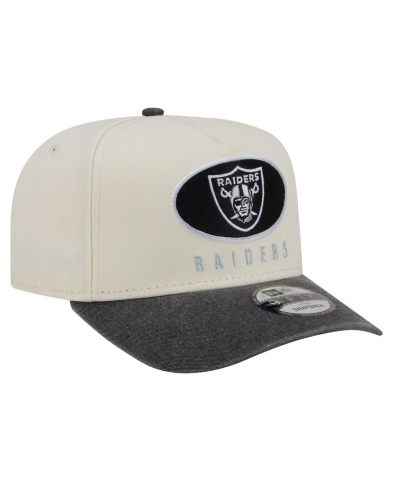 Men's Cream/Black Las Vegas Raiders Washed A-Frame 9FIFTY Snapback Hat