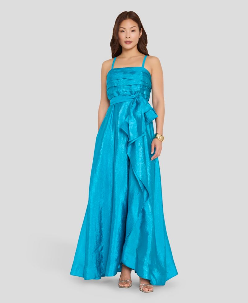 Women's Pleated Bodice Square Neck Ball Gown