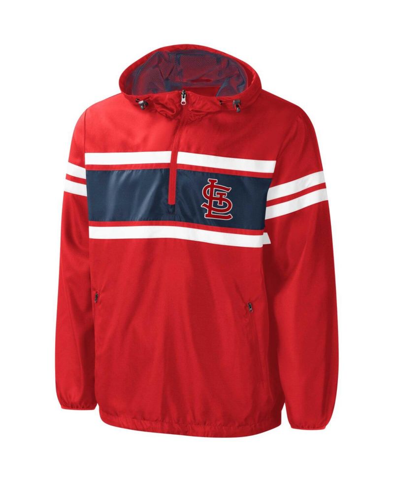 Men's Red St. Louis Cardinals Game Score Quarter-Zip Windbreaker