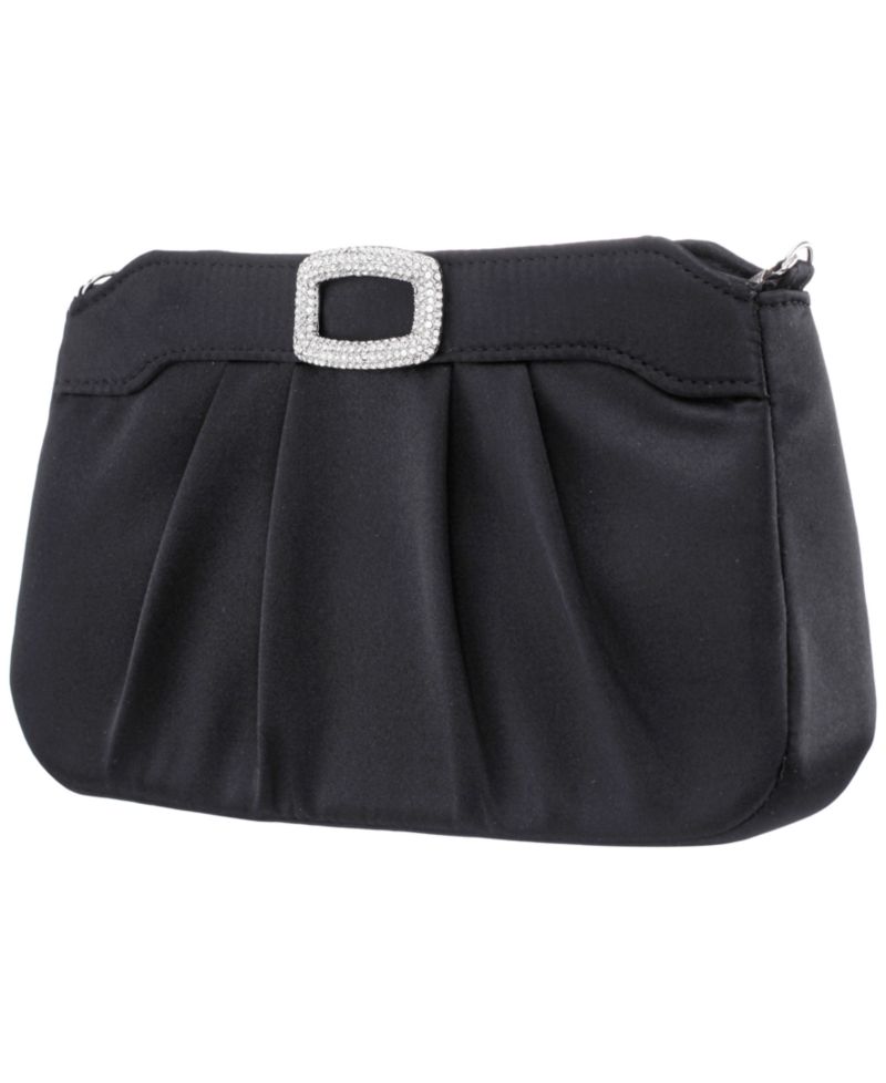 Amy Crystal Buckle Ornament Zip-Top Small Clutch Handbag