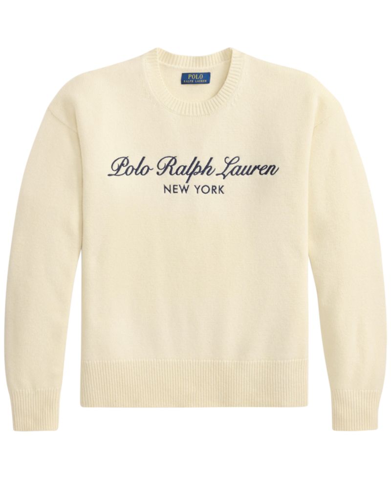 Men's Regular-Fit Logo Wool-Cotton Sweater