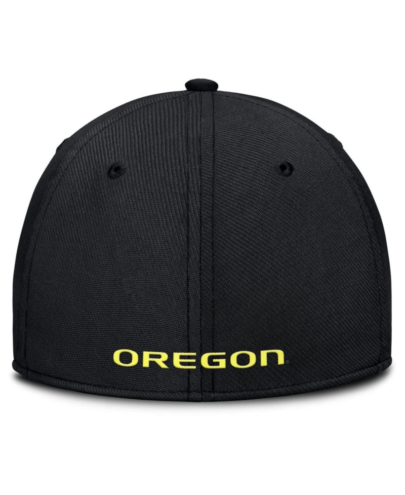 Men's Black Oregon Ducks Rise SwooshFlex Dri-FIT Hat