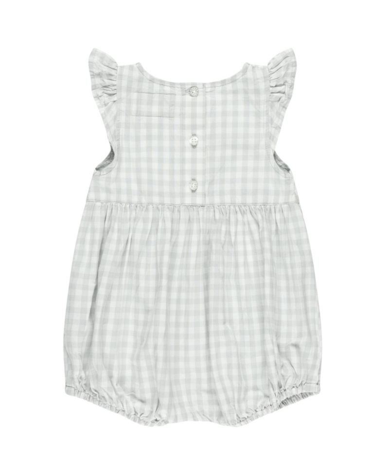 Baby Girls Gray Vanderbilt Commodores Cara Gingham Ruffled Bodysuit