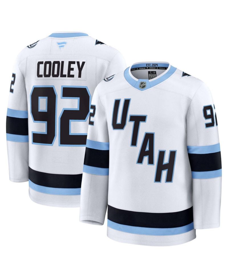 Men's Logan Cooley White Utah Mammoth Away Premium Player Jersey
