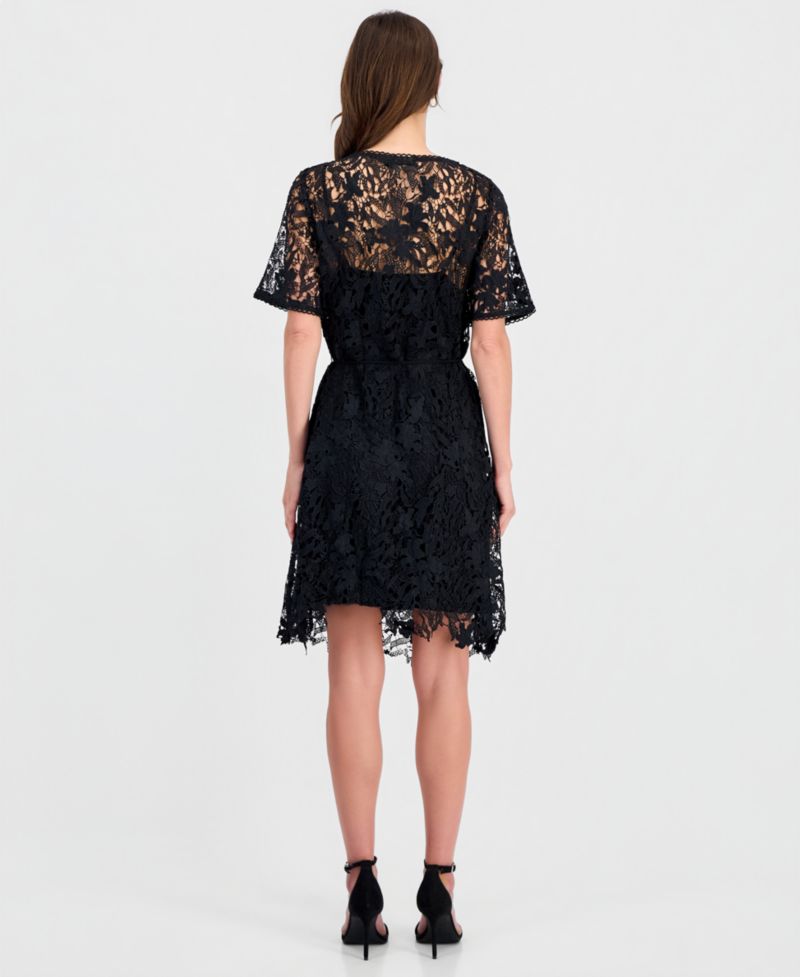 Women's Short-Sleeve Lace Dress