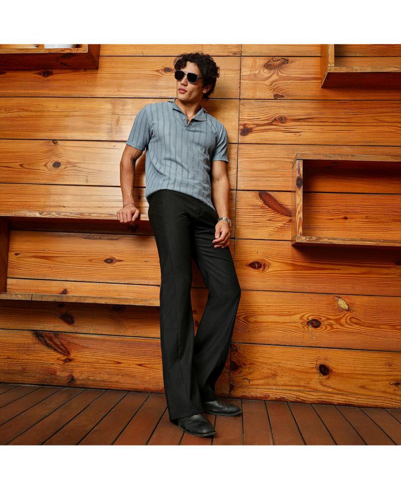 Men's Icy Blue Wicker-Tactitle Polo T-Shirt