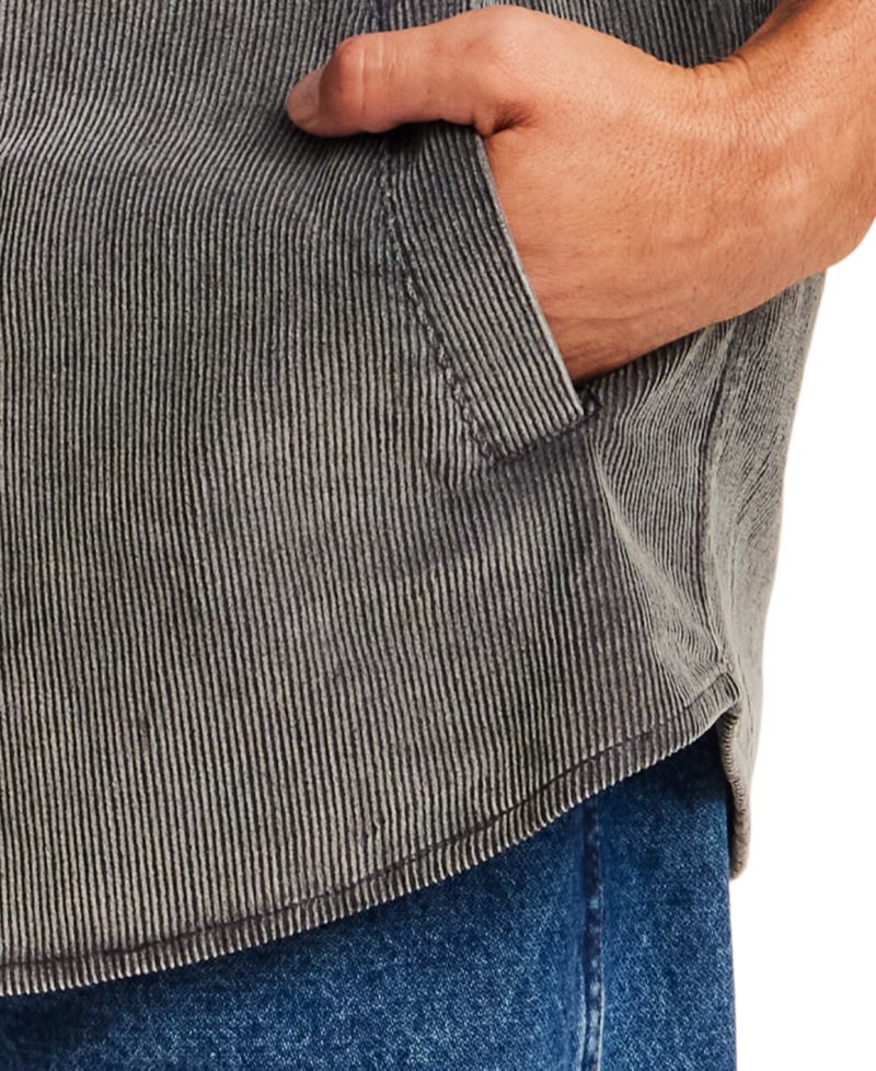 Men's Distressed Corduroy Overshirt Jacket