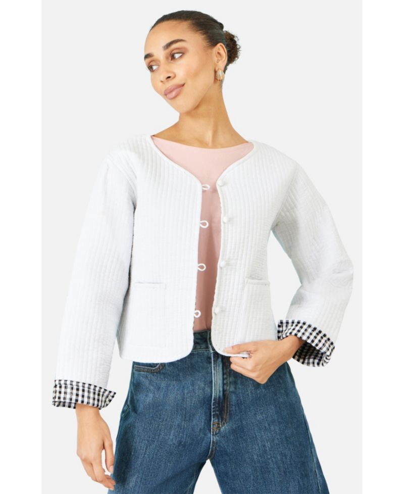 Women's Reversible Cotton Quilted Cropped Jacket