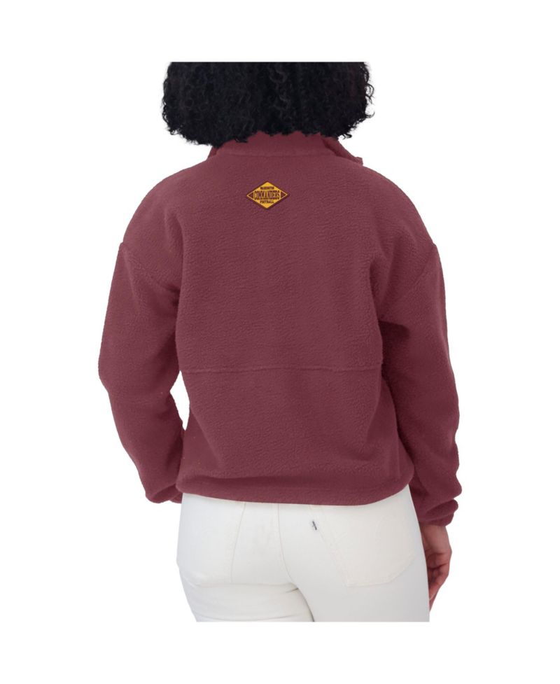 Women's Burgundy Washington Commanders Polar Fleece Half-Zip Jacket