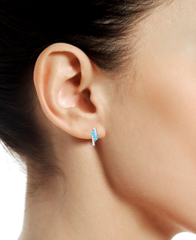 Multi Gemstone Earrings in 14k Gold Over Sterling Silver (Also in Sterling Silver)
