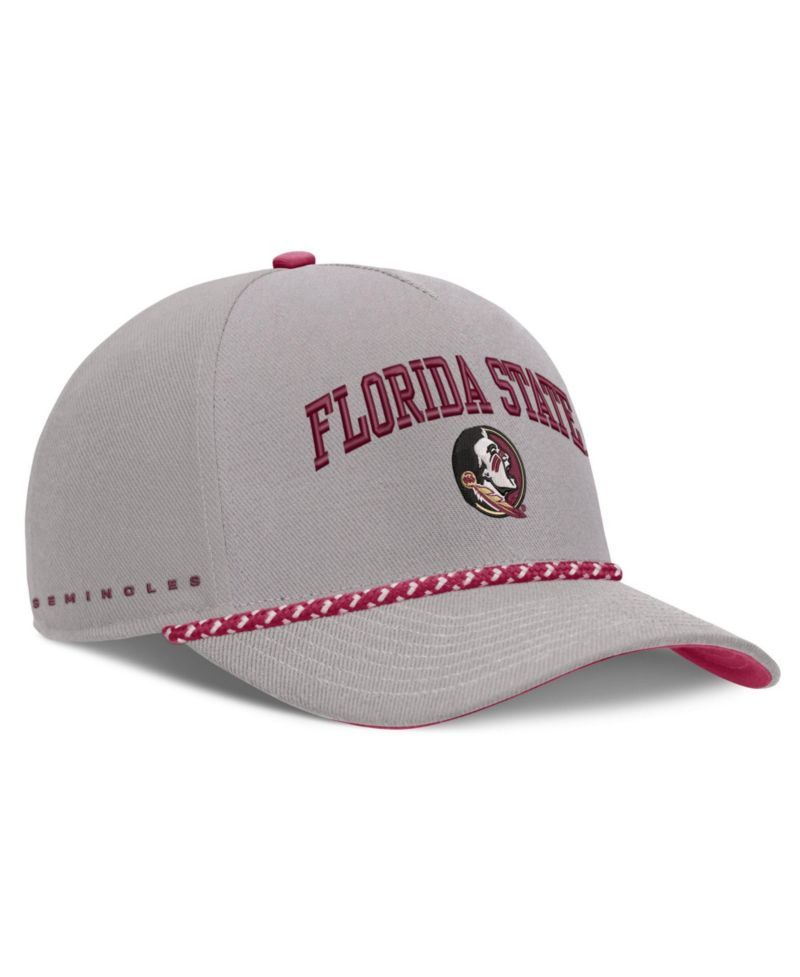 Men's and Women's Gray Florida State Seminoles Primetime Rise Rope Adjustable Hat