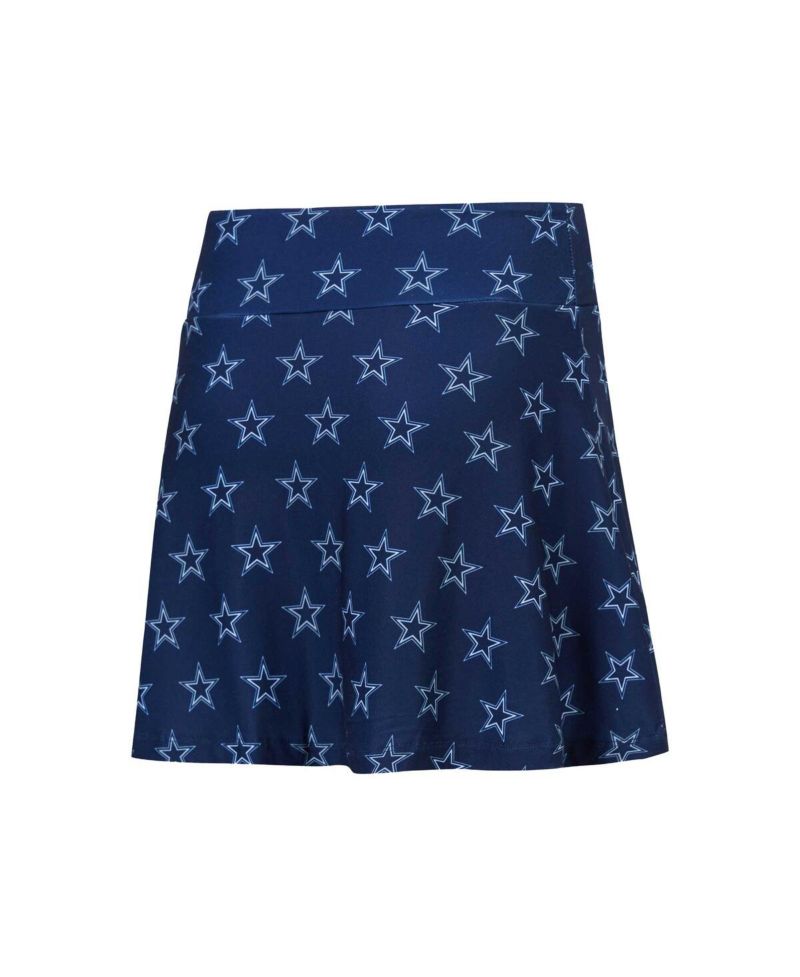 Women's Navy Dallas Cowboys Record Allover Print Knit Sleep Skort