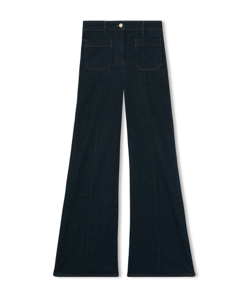 Women's Sakura Patch-Pocket Flared Jeans