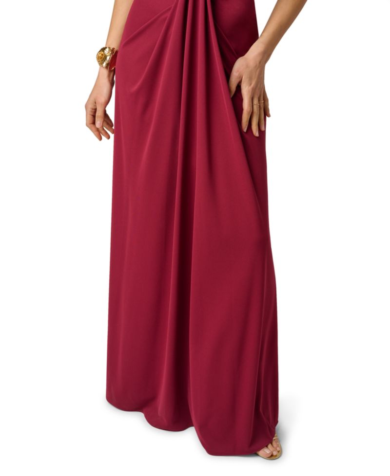 Women's Artisan Plunge V-Neck Draped Ball Gown
