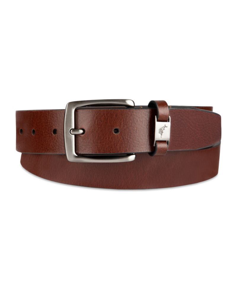 Men's Cassic Logo Ornament Leather Belt