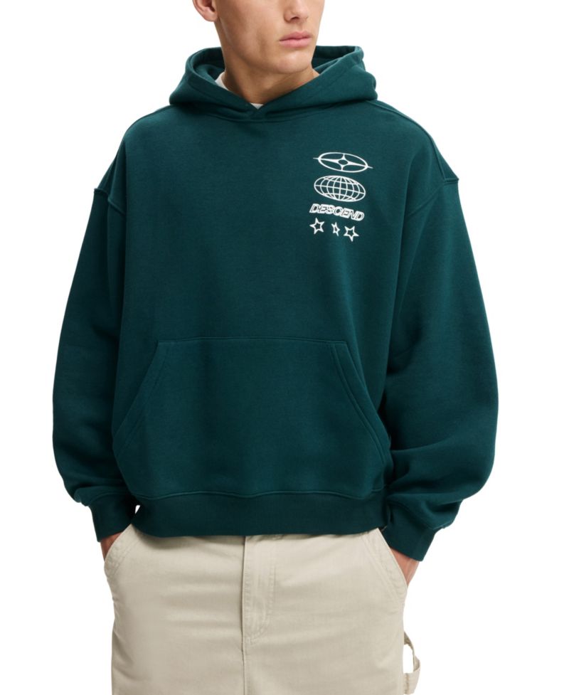 Men's Long-Sleeve Graphic Hooded Sweatshirt