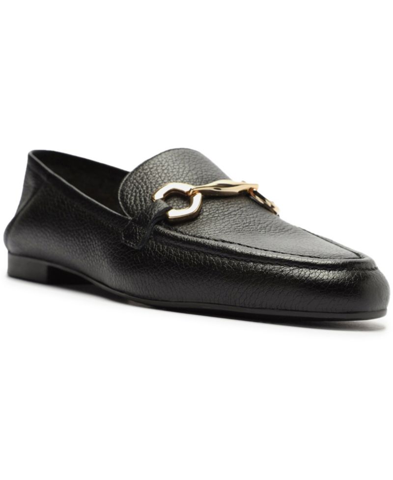 Women's Emma Horse Bit Pebble Leather Classic Loafers